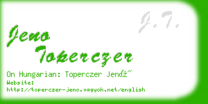 jeno toperczer business card